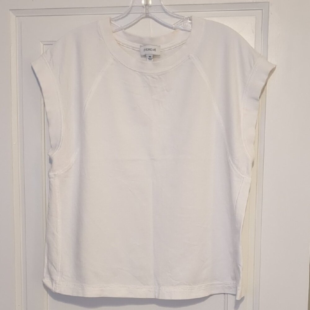 80s White Sleeveless Loose Summer Top